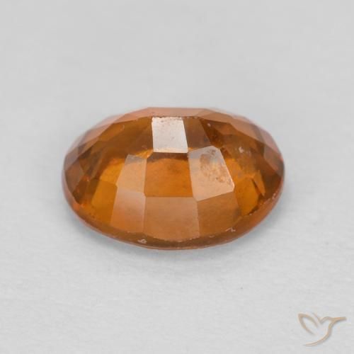 1.26カラットの天然Medium Dark-Orangeヘソナイトガーネット、楕円形、VS