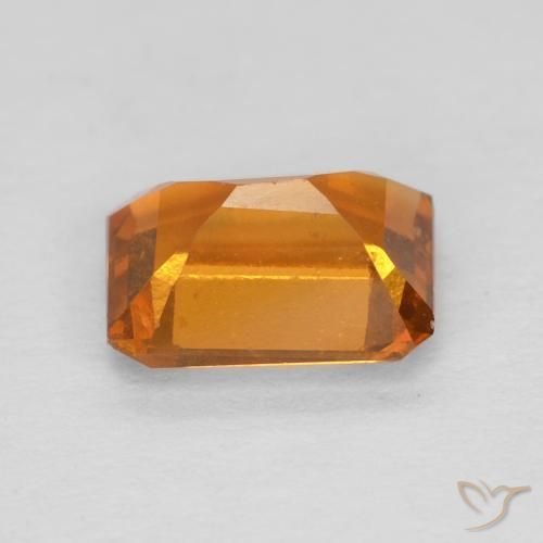 1.19カラットの天然Medium Dark-Orangeヘソナイトガーネット、八角形 / エメラルドカット、VS