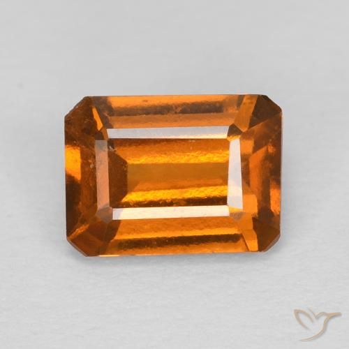 1.18ct 天然 ディープオレンジ ヘソナイトガーネット, エメラルドカット, VS
