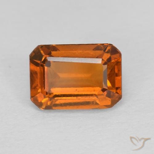 1.17カラットの天然Medium Dark-Orangeヘソナイトガーネット、八角形 / エメラルドカット、VVS-VS