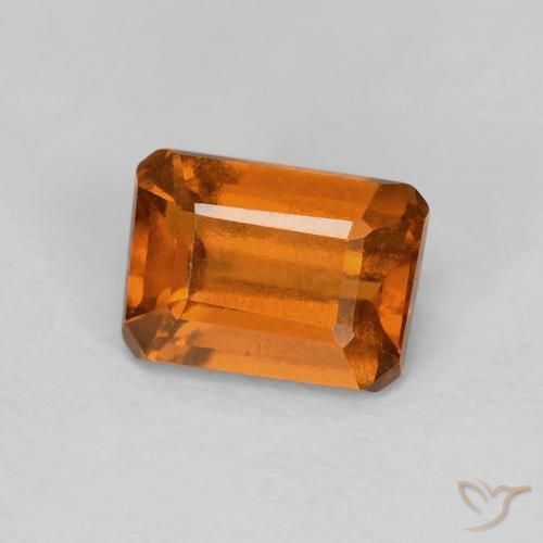 1.25カラットの天然Medium Dark-Orangeヘソナイトガーネット、八角形 / エメラルドカット、VVS-VS