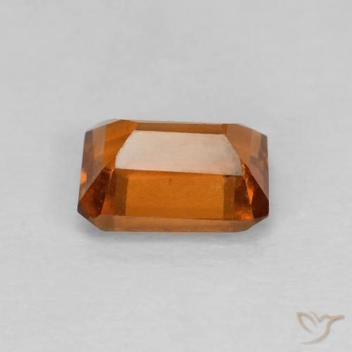 1.25カラットの天然Medium Dark-Orangeヘソナイトガーネット、八角形 / エメラルドカット、VVS-VS