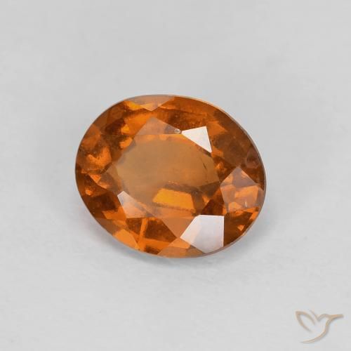 1.88カラットの天然Medium Dark-Orangeヘソナイトガーネット、楕円形、VVS-VS