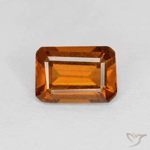 1.06ct 天然 Medium Dark-Orange ヘソナイトガーネット, エメラルドカット, VVS-VS