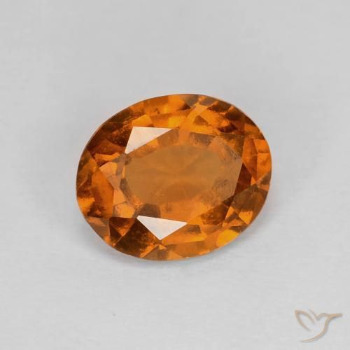 1.70カラットの天然Medium Dark-Orangeヘソナイトガーネット、楕円形、VVS-VS