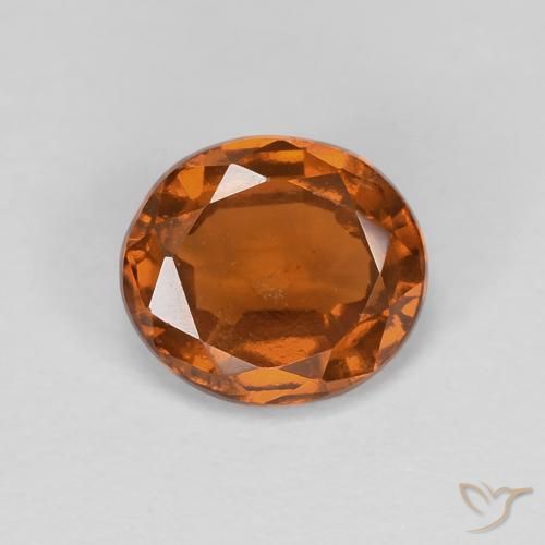 1.21ct 天然 Medium Dark-Orange ヘソナイトガーネット, 楕円形, VS