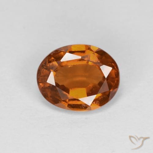 1.19カラットの天然Medium Dark-Orangeヘソナイトガーネット、楕円形、VS
