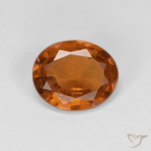1.29ct 天然 ディープオレンジ ヘソナイトガーネット, 楕円形, VS