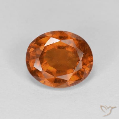 1.97カラットの天然Medium Dark-Orangeヘソナイトガーネット、楕円形、VS