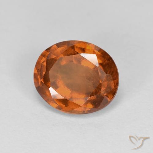1.97カラットの天然Medium Dark-Orangeヘソナイトガーネット、楕円形、VS