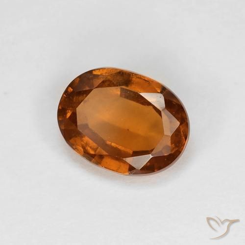 1.21カラットの天然Medium Dark-Orangeヘソナイトガーネット、楕円形、VS