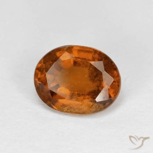 1.79カラットの天然Medium Dark-Orangeヘソナイトガーネット、楕円形、VS