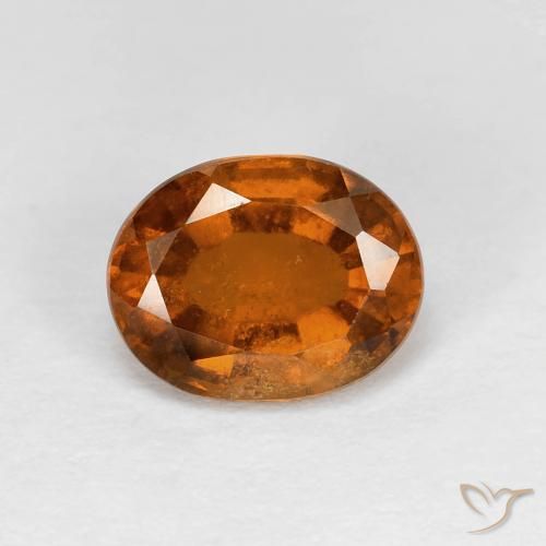 1.79カラットの天然Medium Dark-Orangeヘソナイトガーネット、楕円形、VS