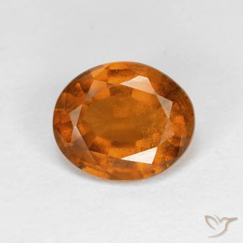2.07ct 天然 黄色がかったオレンジ ヘソナイトガーネット, 楕円形, VS