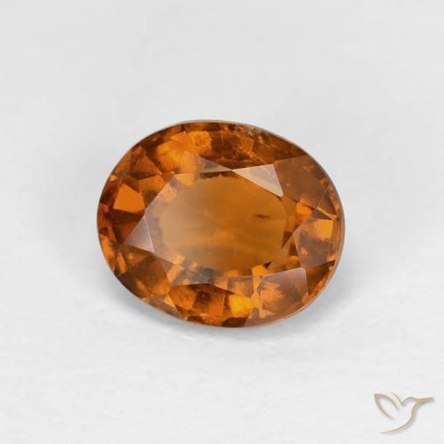 1.52カラットの天然Medium Dark-Orangeヘソナイトガーネット、楕円形、VS