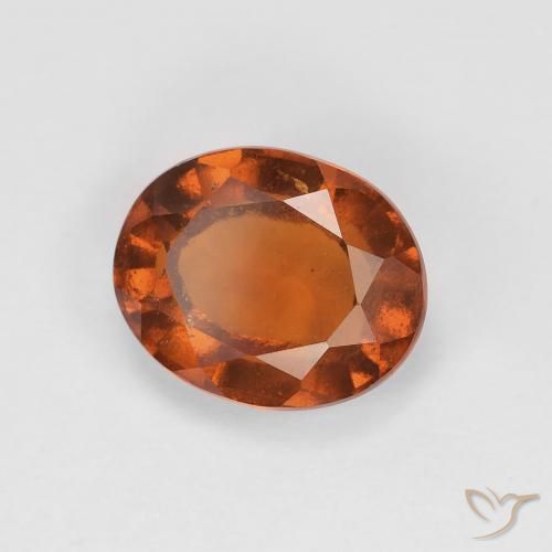2.28カラットの天然Medium Dark-Orangeヘソナイトガーネット、楕円形、VVS-VS