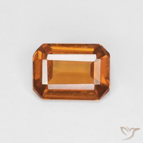 0.97ct 天然 ミディアムオレンジ ヘソナイトガーネット, エメラルドカット, VVS-VS