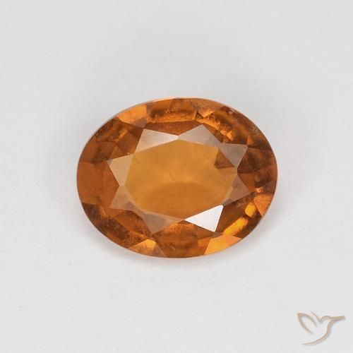 1.11ct 天然 茶色がかったオレンジ ヘソナイトガーネット, 楕円形, VVS-VS