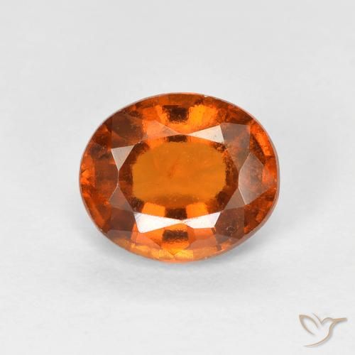 1.41ct 天然 ミディアムオレンジ ヘソナイトガーネット, 楕円形, VS