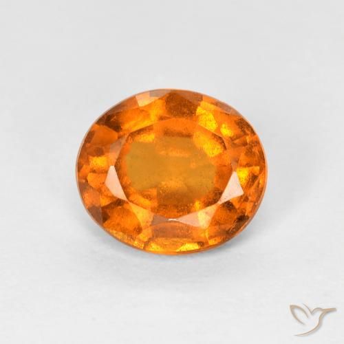 1.32ct 天然 アンバーオレンジ ヘソナイトガーネット, 楕円形, VS