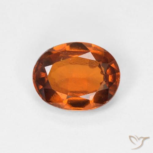 1.16カラットの天然Medium Dark-Orangeヘソナイトガーネット、楕円形、VS