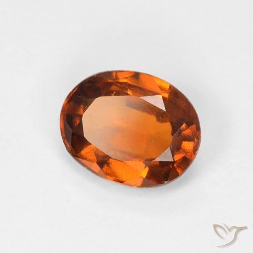 1.16カラットの天然Medium Dark-Orangeヘソナイトガーネット、楕円形、VS