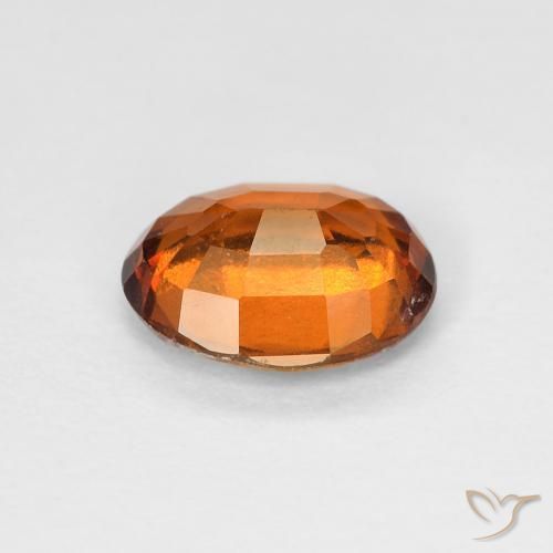 1.16カラットの天然Medium Dark-Orangeヘソナイトガーネット、楕円形、VS