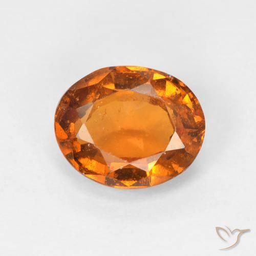 1.53ct 天然 黄色がかったオレンジ ヘソナイトガーネット, 楕円形, VS-SI