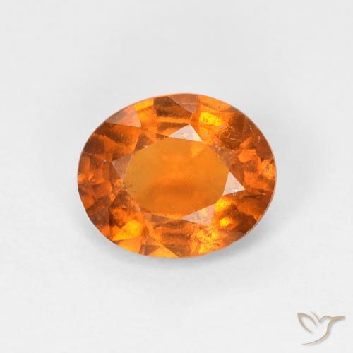 1.28ct 天然 黄色がかったオレンジ ヘソナイトガーネット, 楕円形, VS-SI