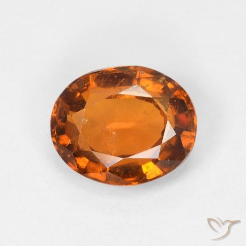 1.45ct 天然 ディープオレンジ ヘソナイトガーネット, 楕円形, VS-SI