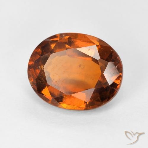2.41カラットの天然Medium Dark-Orangeヘソナイトガーネット、楕円形、VS