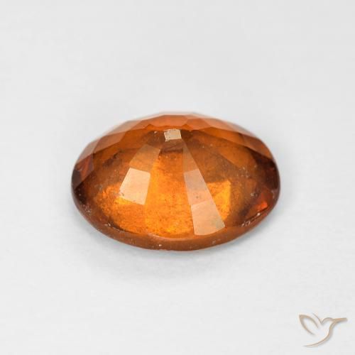 1.56カラットの天然Medium Dark-Orangeヘソナイトガーネット、楕円形、VS-SI