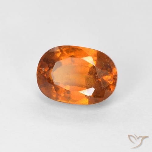1.32カラットの天然Medium Dark-Orangeヘソナイトガーネット、楕円形、VS