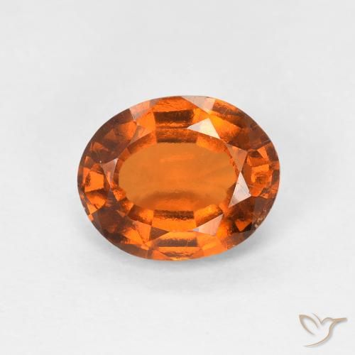 1.50カラットの天然Medium Dark-Orangeヘソナイトガーネット、楕円形、VS