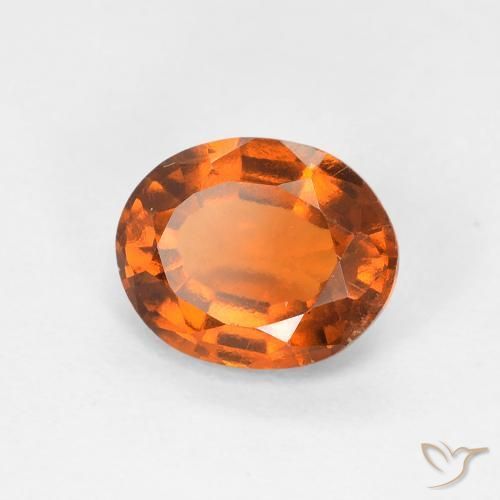 1.50カラットの天然Medium Dark-Orangeヘソナイトガーネット、楕円形、VS