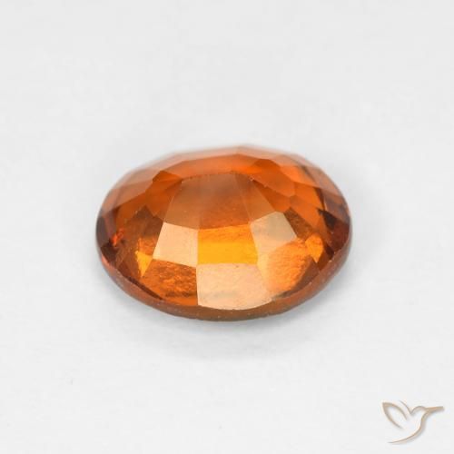 1.50カラットの天然Medium Dark-Orangeヘソナイトガーネット、楕円形、VS