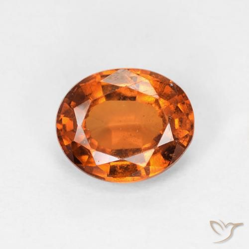 1.36ct 天然 ディープオレンジ ヘソナイトガーネット, 楕円形, VS