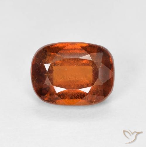 2.08ct 天然 アンバーオレンジ ヘソナイトガーネット, クッション, VS