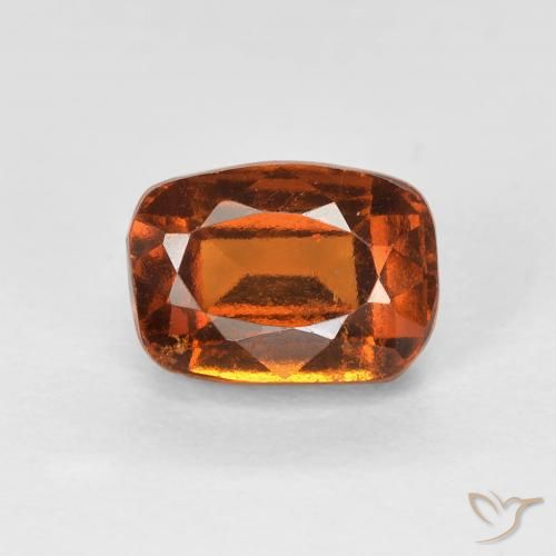 1.57ct 天然 ミディアムオレンジ ヘソナイトガーネット, クッション, VVS-VS