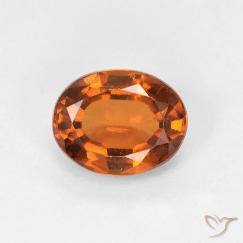 1.26ct 天然 ミディアムオレンジ ヘソナイトガーネット, 楕円形, VVS-VS