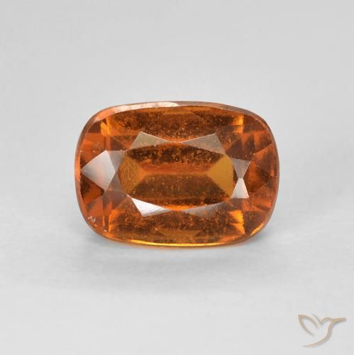 1.56ct 天然 ミディアムオレンジ ヘソナイトガーネット, クッション, VVS-VS
