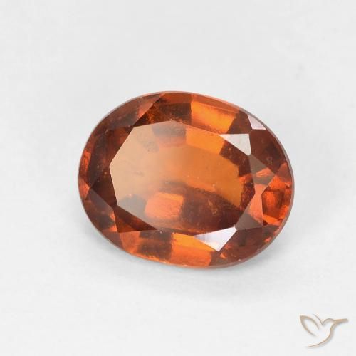 1.60カラットの天然Medium Dark-Orangeヘソナイトガーネット、楕円形、VVS-VS