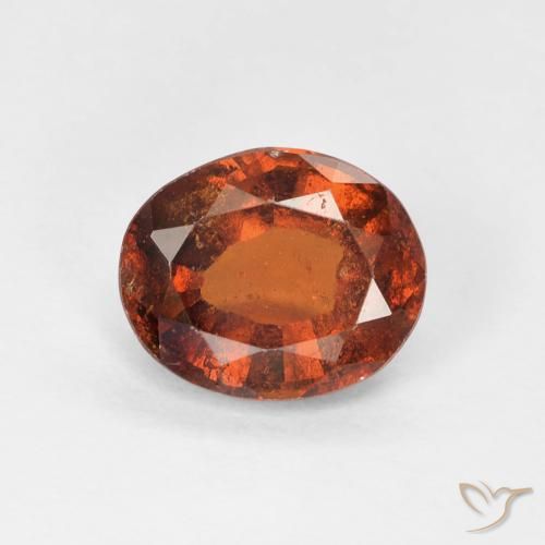 1.45ct 天然 アンバーオレンジ ヘソナイトガーネット, 楕円形, VS