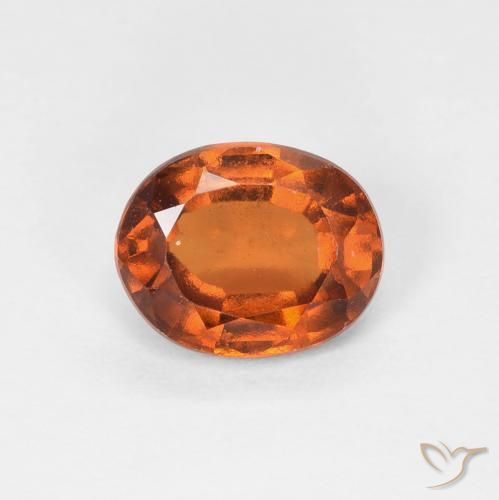1.53カラットの天然Medium Dark-Orangeヘソナイトガーネット、楕円形、VS