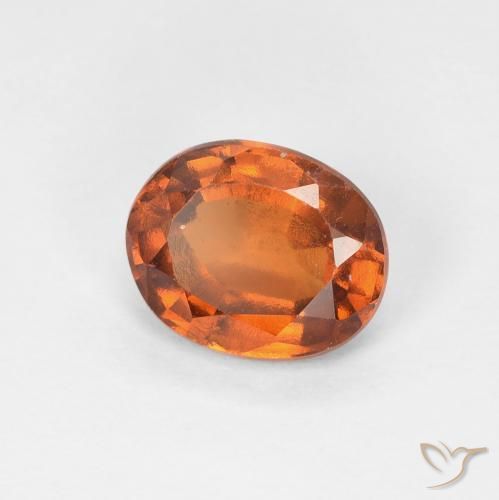 1.53カラットの天然Medium Dark-Orangeヘソナイトガーネット、楕円形、VS