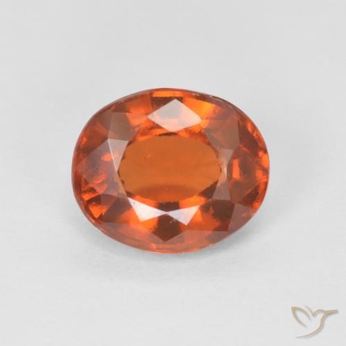 1.74カラットの天然Medium Dark-Orangeヘソナイトガーネット、楕円形、VS