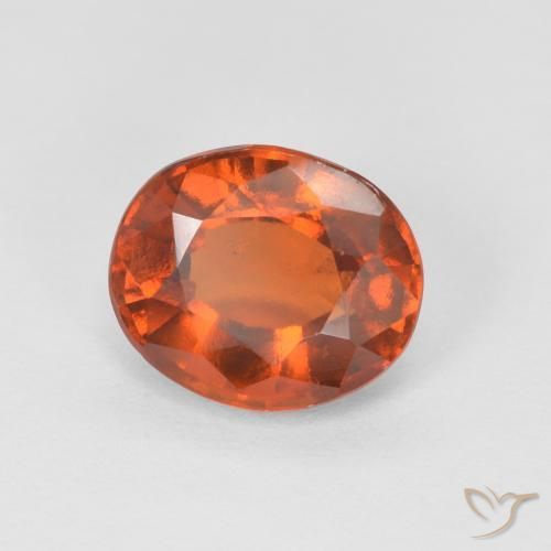 1.74カラットの天然Medium Dark-Orangeヘソナイトガーネット、楕円形、VS