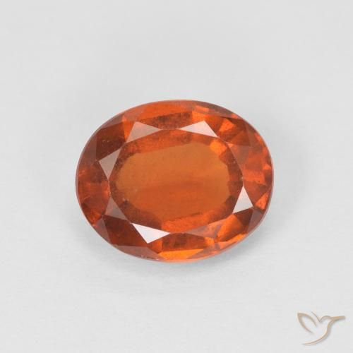 1.47ct 天然 赤みがかったオレンジ ヘソナイトガーネット, 楕円形, VS