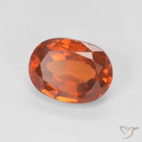 1.44カラットの天然Medium Dark-Orangeヘソナイトガーネット、楕円形、VS
