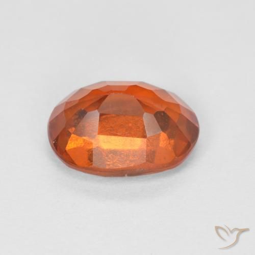 1.44カラットの天然Medium Dark-Orangeヘソナイトガーネット、楕円形、VS